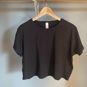 Lululemon Cates Crop Tee Black size 8
